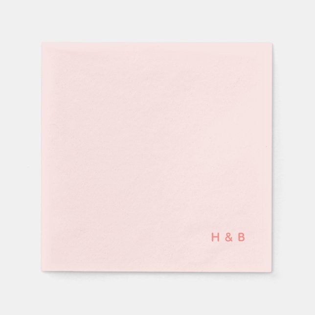 Servilleta De Papel Fiesta de soltera monogramada rosa claro (Anverso)