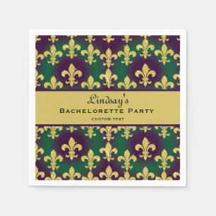 Servilleta De Papel Fiesta de soltera personalizada de Mardi Gras