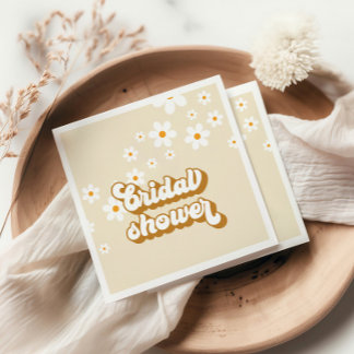 Servilleta De Papel Fiesta de soltera Retro Daisy Groovy