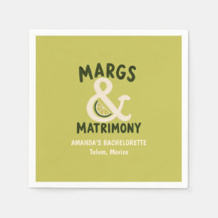 Servilleta De Papel Fiesta de Soltera Verde Lima de Margs & Matrimony