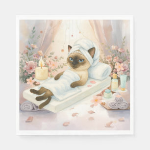 Servilleta De Papel Fiesta de Spa para Cat Lovers