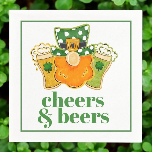 Servilleta De Papel Fiesta de St Patrick's Day Cheers and Beers Leprec (Subido por el creador)