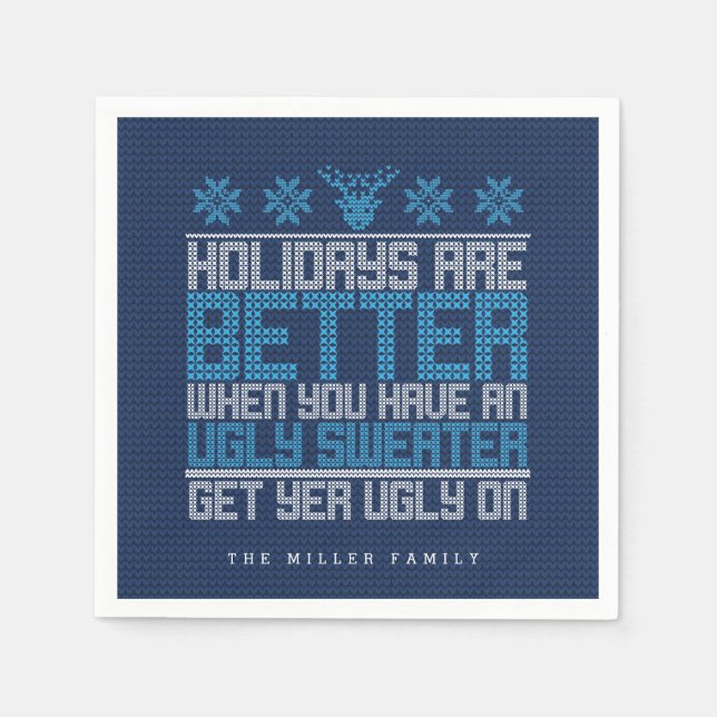 Servilleta De Papel Fiesta de suéter feo (Anverso)