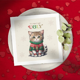 Servilleta De Papel Fiesta de suéter feo de gato