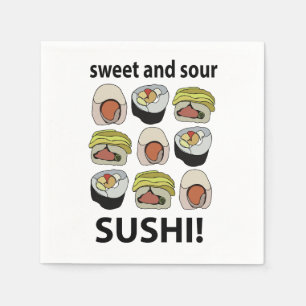 Servilleta De Papel Fiesta de Sushi Dulce y Agrio