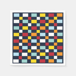 Servilleta De Papel Fiesta de tablero de ajedrez colorido