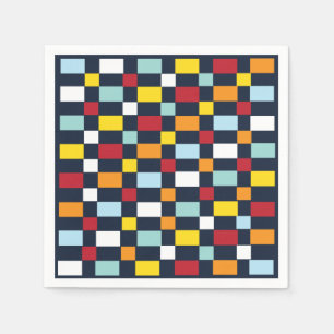 Servilleta De Papel Fiesta de tablero de ajedrez colorido