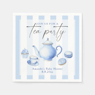 Servilleta De Papel Fiesta de té azul para baby shower