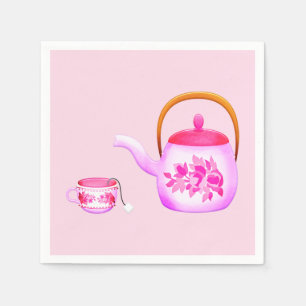Servilleta De Papel Fiesta de té con tetera