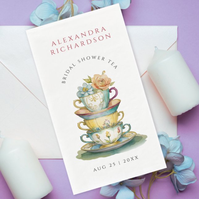 Servilleta De Papel Fiesta de té de despedida de soltera con aquarelas (Subido por el creador)
