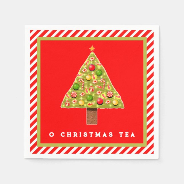 Servilleta De Papel Fiesta de Té de Vacaciones de Navidad (Anverso)