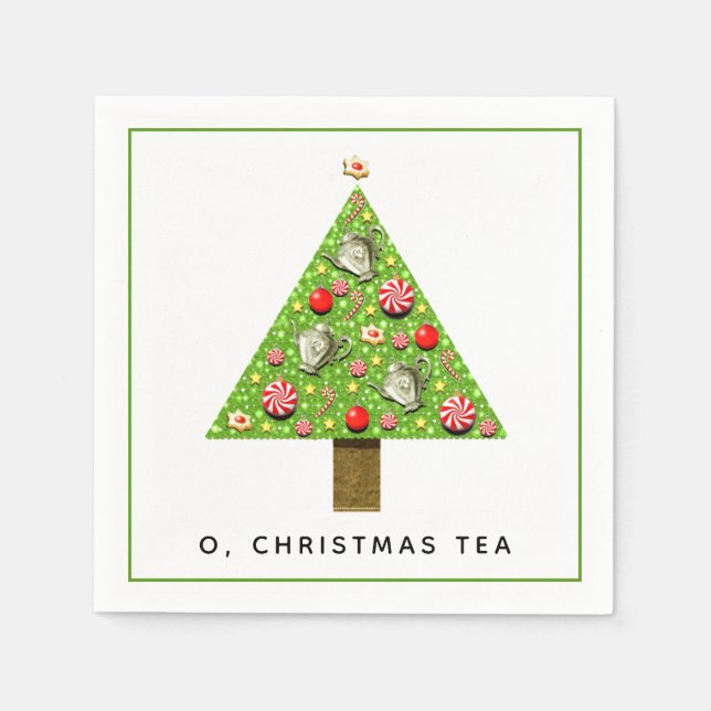 Servilleta De Papel Fiesta de Té de Vacaciones de Navidad (Anverso)