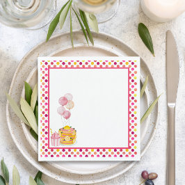 Servilleta De Papel Fiesta de té de verano de cumpleaños amarillo rosa