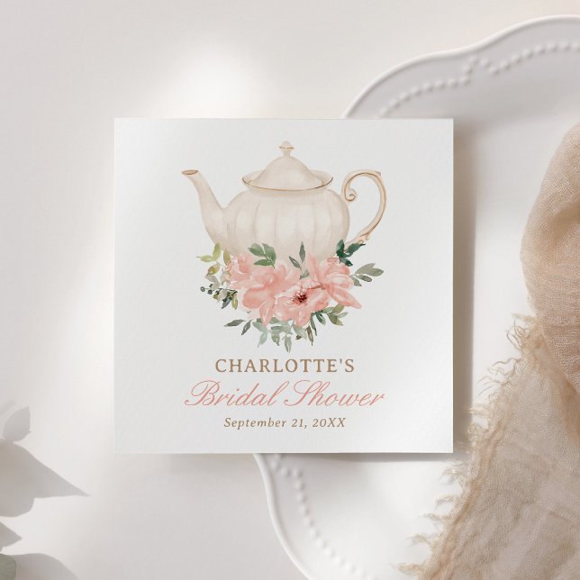 Servilleta De Papel Fiesta de té floral rosa despedida de soltera (Subido por el creador)
