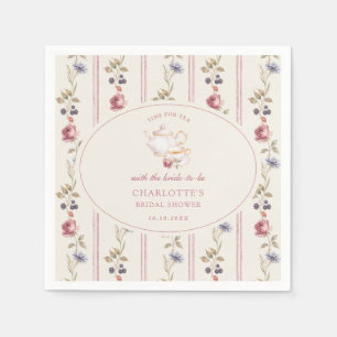 Servilleta De Papel Fiesta de té nupcial Grandmillennial Rosa Polvorie