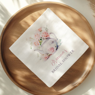 Servilleta De Papel Fiesta de té para baby shower de rosas rosadas ele