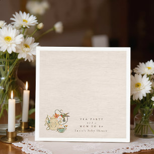 Servilleta De Papel Fiesta de té para bebé con flores Faecore en acuar