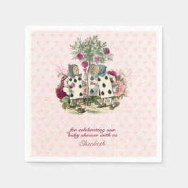 Servilleta De Papel Fiesta de té personalizada vintage de Alicia en el