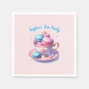 Servilleta De Papel Fiesta De Té Princesa Con Macarons