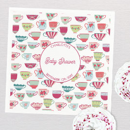 Servilleta De Papel Fiesta de té retro Baby Shower personalizado