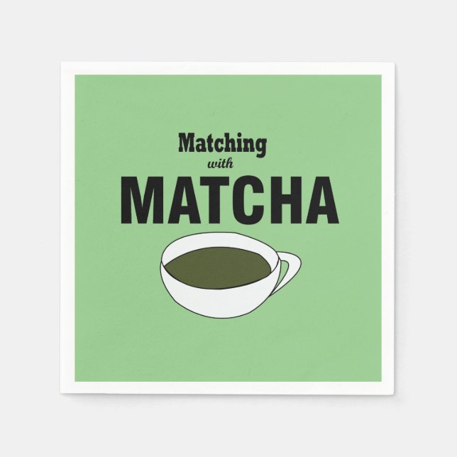 Servilleta De Papel Fiesta de Té Verde Matcha (Anverso)