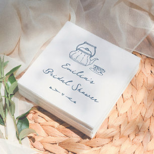 Servilleta De Papel Fiesta de té vintage con flores dibujadas a mano p