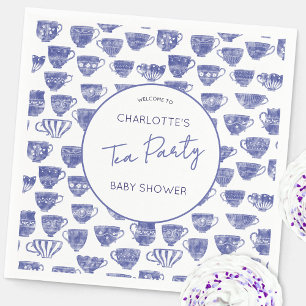 Servilleta De Papel Fiesta de té vintage para baby shower en taza de t