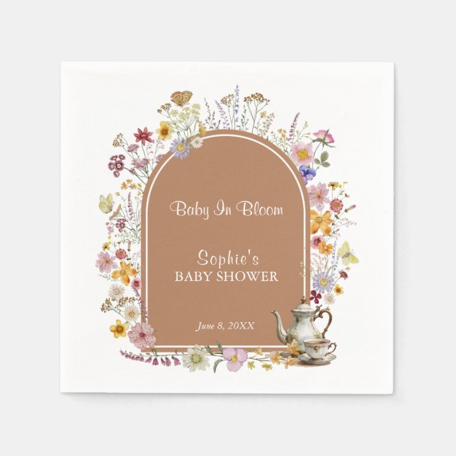 Servilleta De Papel Fiesta de té Wildflower Baby En Bloom Baby Shower (Anverso)