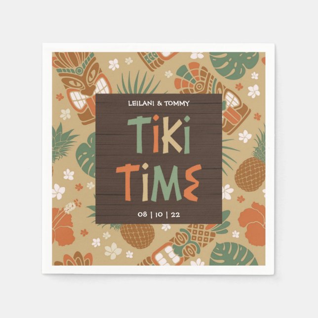 Servilleta De Papel Fiesta de Tiki Tropical Luau (Anverso)
