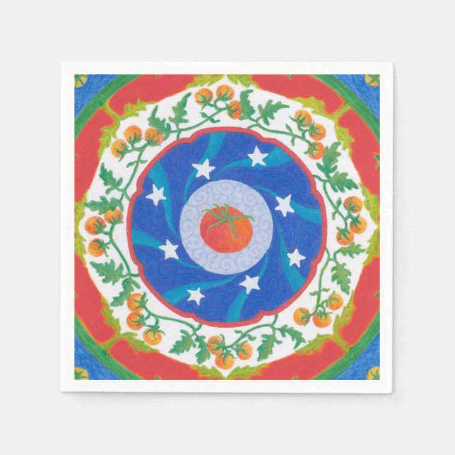 Servilleta De Papel Fiesta de Tomate Zesty Napkin (Anverso)