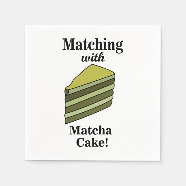 Servilleta De Papel Fiesta de Torta Verde Matcha (Anverso)