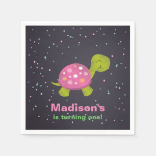 Servilleta De Papel Fiesta de tortuga rosa