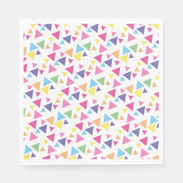 Servilleta De Papel Fiesta de Triángulos de Arcoíris illusima (Anverso)