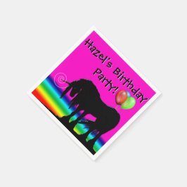 Servilleta De Papel Fiesta de unicornio arcoiris