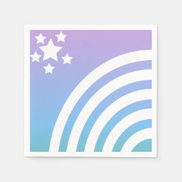 Servilleta De Papel Fiesta de Unicornio de Rayas de Arcoíris Estrellas