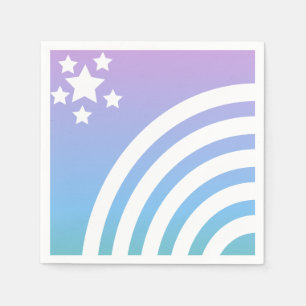 Servilleta De Papel Fiesta de Unicornio de Rayas de Arcoíris Estrellas