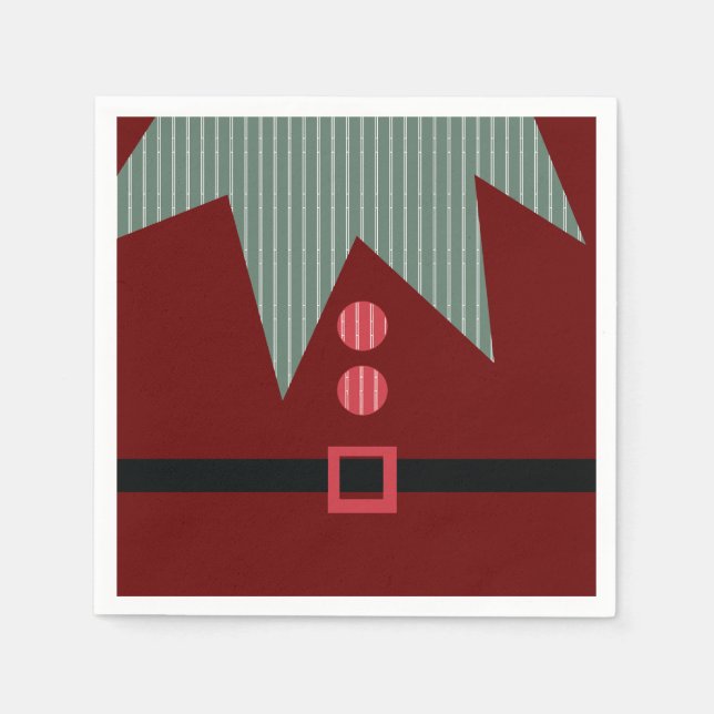 Servilleta De Papel Fiesta de vacaciones Elf Suit para navidades (Anverso)