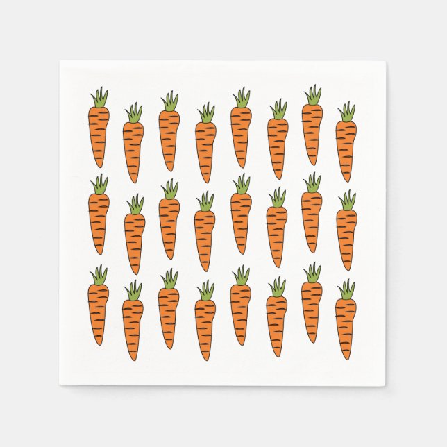 Servilleta De Papel Fiesta de Veggie de Comida de Zanahra (Anverso)