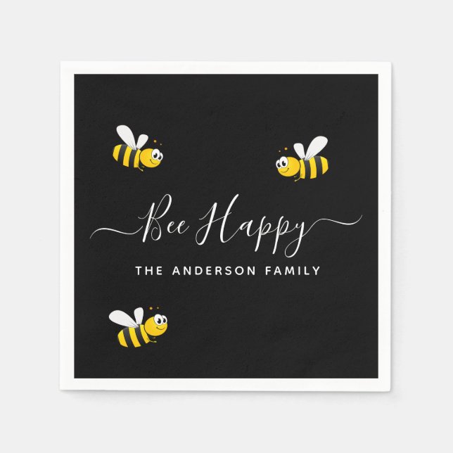Servilleta De Papel Fiesta de verano abeja amarilla negra abejorros fe (Anverso)