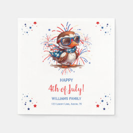 Servilleta De Papel Fiesta de Verano Águila Patriótica USA 4 de Julio 