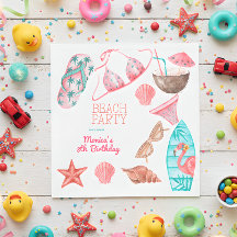 fiesta de verano de la playa acuarela