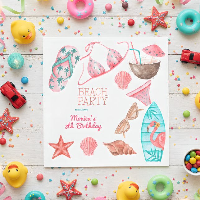 Servilleta De Papel fiesta de verano de la playa acuarela (Subido por el creador)