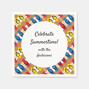 Servilleta De Papel Fiesta de verano personalizado Flip Flop Primario