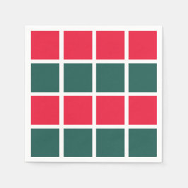 Servilleta De Papel Fiesta de verificación de verde rojo