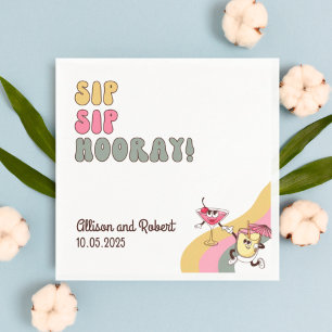 Servilleta De Papel Fiesta de vidrio para tipografía de hooray de sip