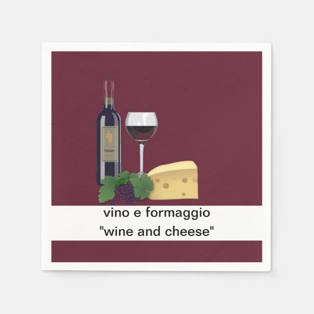 Servilleta De Papel Fiesta de vino y queso (Anverso)