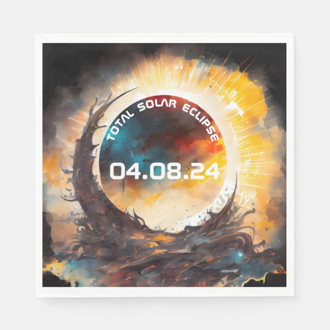 Servilleta De Papel Fiesta de visualización de eclipse solar (Anverso)