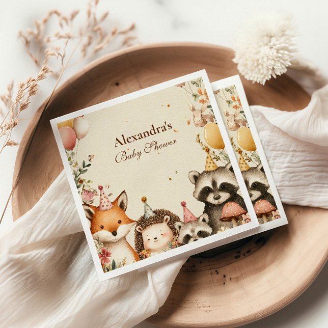 Servilleta De Papel Fiesta de Woodland Animales Baby Shower (Subido por el creador)