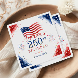 Servilleta De Papel Fiesta del 250 aniversario de Estados Unidos el 4