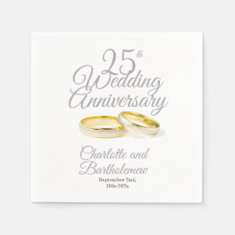 Servilleta De Papel fiesta del 25° Aniversario del Boda